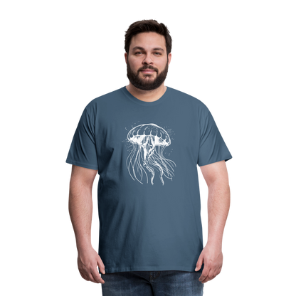 Weißes Quallen Motiv - Jellyfish - Männer Premium T-Shirt - by Artful Alchemist