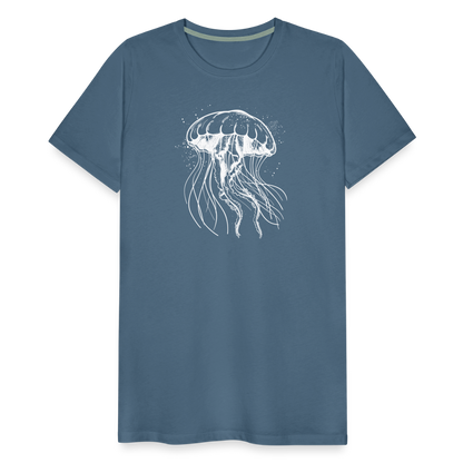 Weißes Quallen Motiv - Jellyfish - Männer Premium T-Shirt - by Artful Alchemist