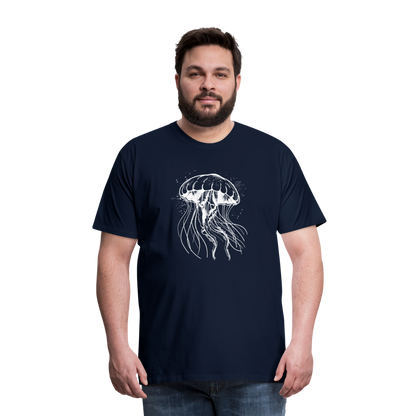 Weißes Quallen Motiv - Jellyfish - Männer Premium T-Shirt - by Artful Alchemist