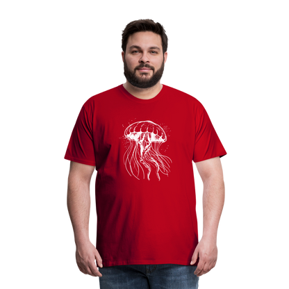 Weißes Quallen Motiv - Jellyfish - Männer Premium T-Shirt - by Artful Alchemist