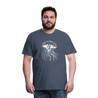 Weißes Quallen Motiv - Jellyfish - Männer Premium T-Shirt - by Artful Alchemist