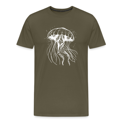 Weißes Quallen Motiv - Jellyfish - Männer Premium T-Shirt - by Artful Alchemist