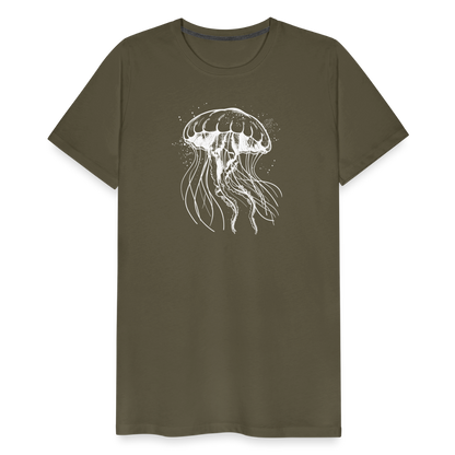 Weißes Quallen Motiv - Jellyfish - Männer Premium T-Shirt - by Artful Alchemist