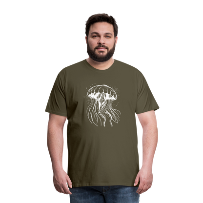Weißes Quallen Motiv - Jellyfish - Männer Premium T-Shirt - by Artful Alchemist