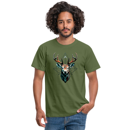 Geometrischer Hirsch mit geometrischen Mustern - Männer T-Shirt - by Artful Alchemist