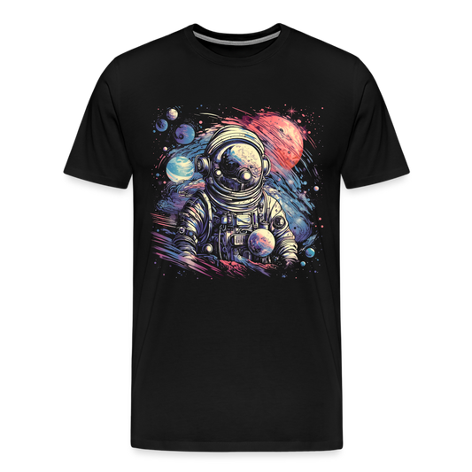 Cooler Astronaut im Retro Look - Männer Premium T-Shirt - Schwarz