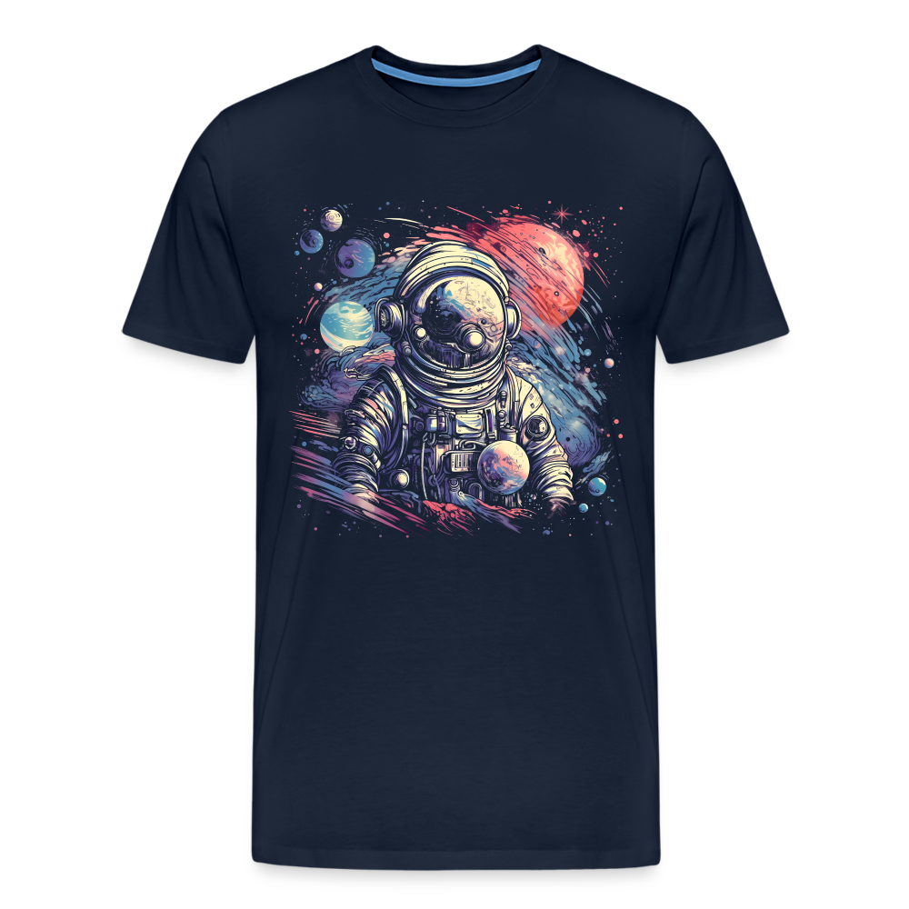 Cooler Astronaut im Retro Look - Männer Premium T-Shirt - Navy