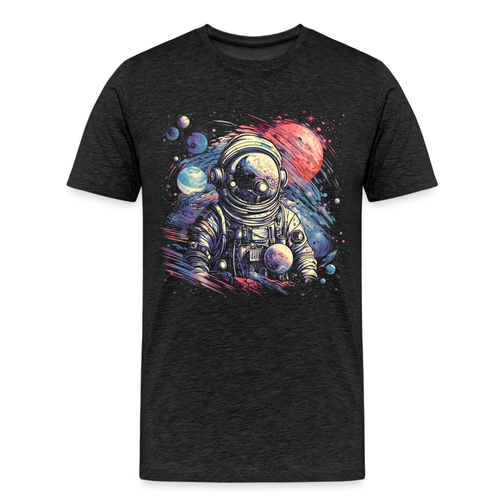 Cooler Astronaut im Retro Look - Männer Premium T-Shirt - Anthrazit