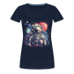 Cooler Astronaut im Retro Look - Frauen Premium T-Shirt - Navy