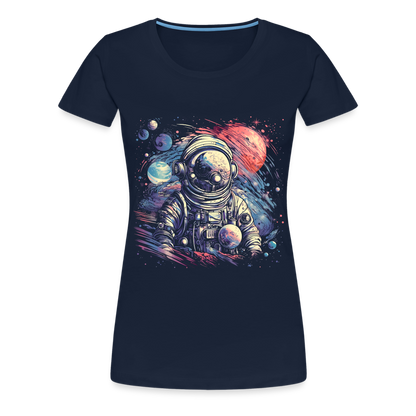 Cooler Astronaut im Retro Look - Frauen Premium T-Shirt - by Artful Alchemist