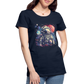 Cooler Astronaut im Retro Look - Frauen Premium T-Shirt - Navy