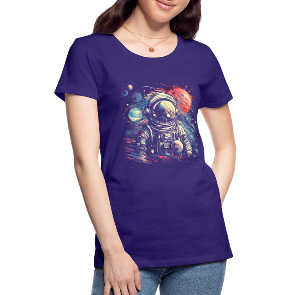 Cooler Astronaut im Retro Look - Frauen Premium T-Shirt - Lila