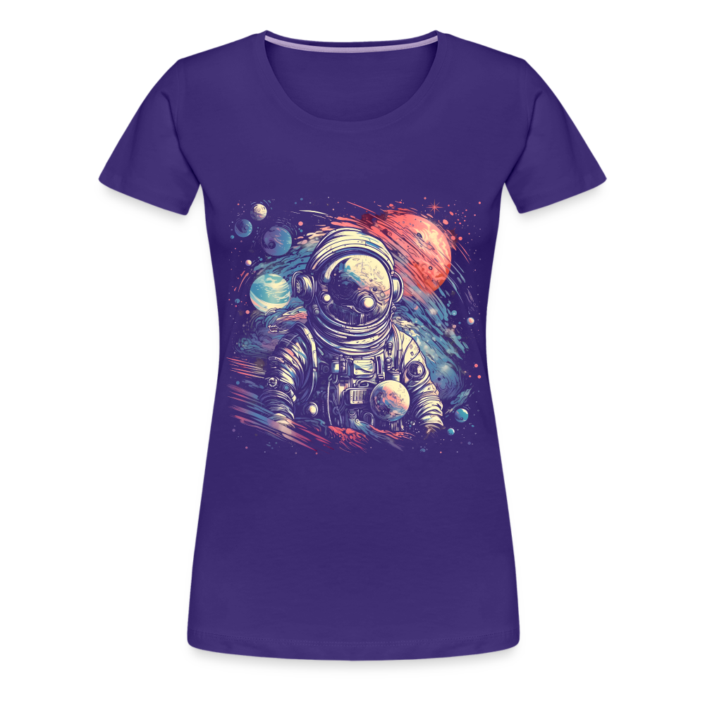 Cooler Astronaut im Retro Look - Frauen Premium T-Shirt - Lila