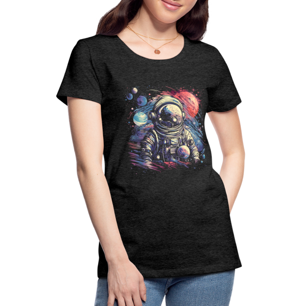 Cooler Astronaut im Retro Look - Frauen Premium T-Shirt - Anthrazit