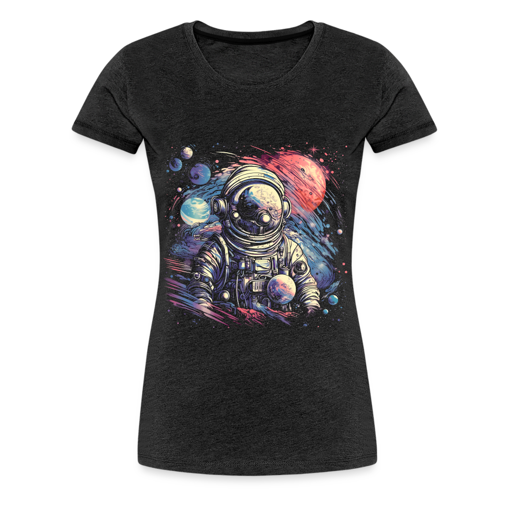 Cooler Astronaut im Retro Look - Frauen Premium T-Shirt - Anthrazit