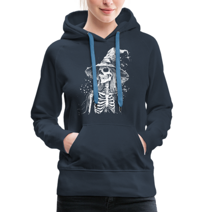 Düstere Skelett Hexe mit Hexenhut - Frauen Premium Hoodie - by Artful Alchemist