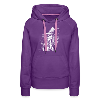 Düstere Skelett Hexe mit Hexenhut - Frauen Premium Hoodie - by Artful Alchemist