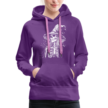 Düstere Skelett Hexe mit Hexenhut - Frauen Premium Hoodie - by Artful Alchemist
