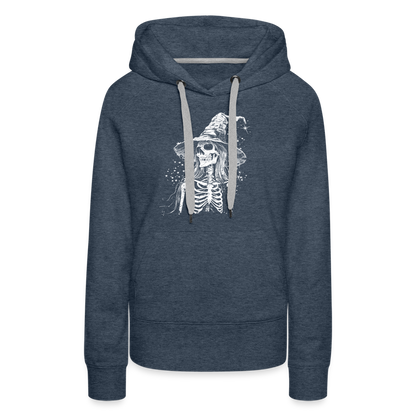 Düstere Skelett Hexe mit Hexenhut - Frauen Premium Hoodie - by Artful Alchemist