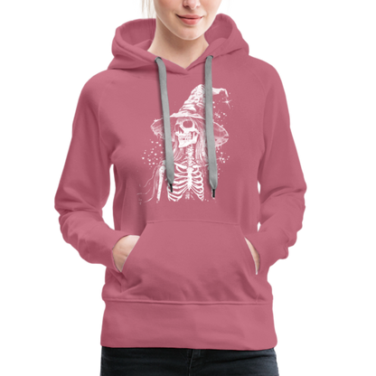 Düstere Skelett Hexe mit Hexenhut - Frauen Premium Hoodie - by Artful Alchemist
