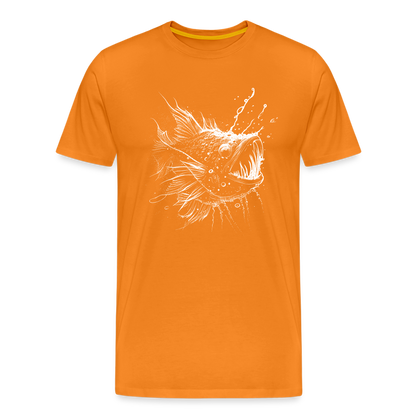 Anglerfisch, Tiefseefisch - Monochrom - Männer Premium T-Shirt - by Artful Alchemist