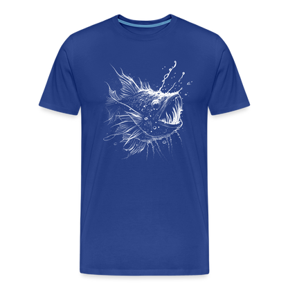 Anglerfisch, Tiefseefisch - Monochrom - Männer Premium T-Shirt - by Artful Alchemist