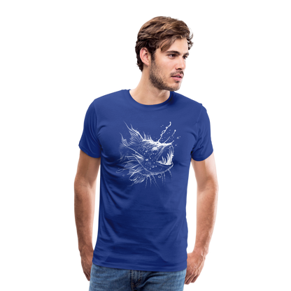 Anglerfisch, Tiefseefisch - Monochrom - Männer Premium T-Shirt - by Artful Alchemist
