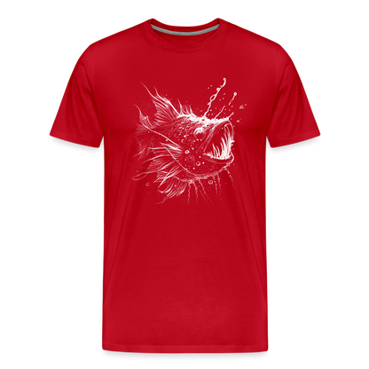 Anglerfisch, Tiefseefisch - Monochrom - Männer Premium T-Shirt - by Artful Alchemist