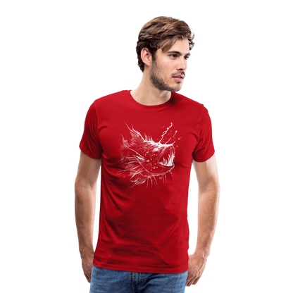 Anglerfisch, Tiefseefisch - Monochrom - Männer Premium T-Shirt - by Artful Alchemist