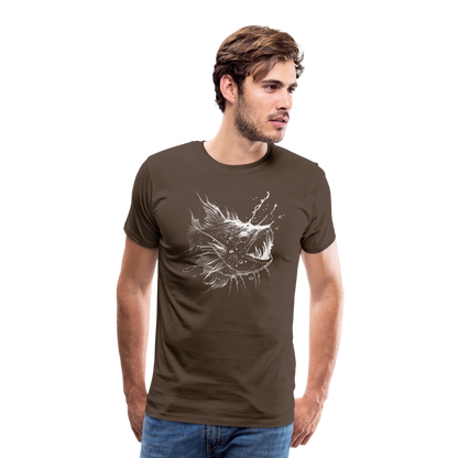 Anglerfisch, Tiefseefisch - Monochrom - Männer Premium T-Shirt - by Artful Alchemist