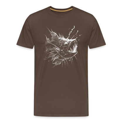 Anglerfisch, Tiefseefisch - Monochrom - Männer Premium T-Shirt - by Artful Alchemist