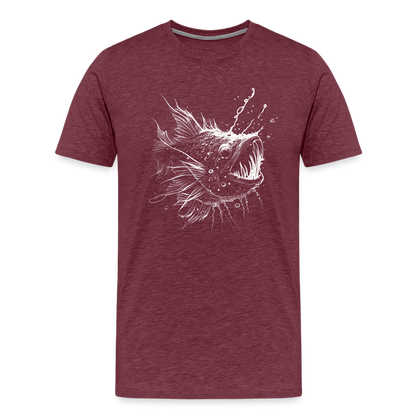 Anglerfisch, Tiefseefisch - Monochrom - Männer Premium T-Shirt - by Artful Alchemist
