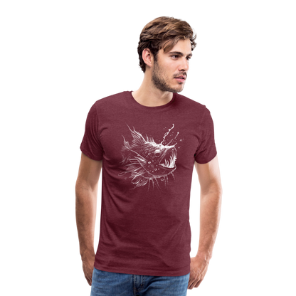 Anglerfisch, Tiefseefisch - Monochrom - Männer Premium T-Shirt - by Artful Alchemist