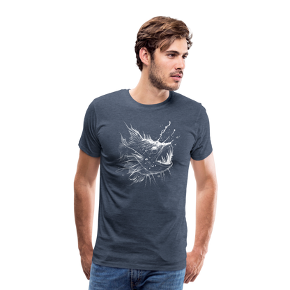 Anglerfisch, Tiefseefisch - Monochrom - Männer Premium T-Shirt - by Artful Alchemist