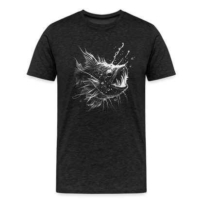 Anglerfisch, Tiefseefisch - Monochrom - Männer Premium T-Shirt - by Artful Alchemist