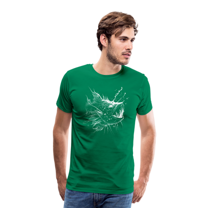Anglerfisch, Tiefseefisch - Monochrom - Männer Premium T-Shirt - by Artful Alchemist