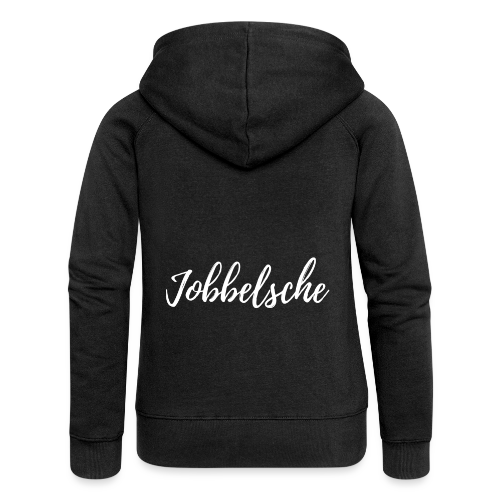 Jobbelsche - Hessisch Mundart - Frauen Premium Kapuzen Jacke - Schwarz