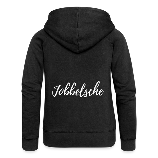 Jobbelsche - Hessisch Mundart - Frauen Premium Kapuzen Jacke - Schwarz