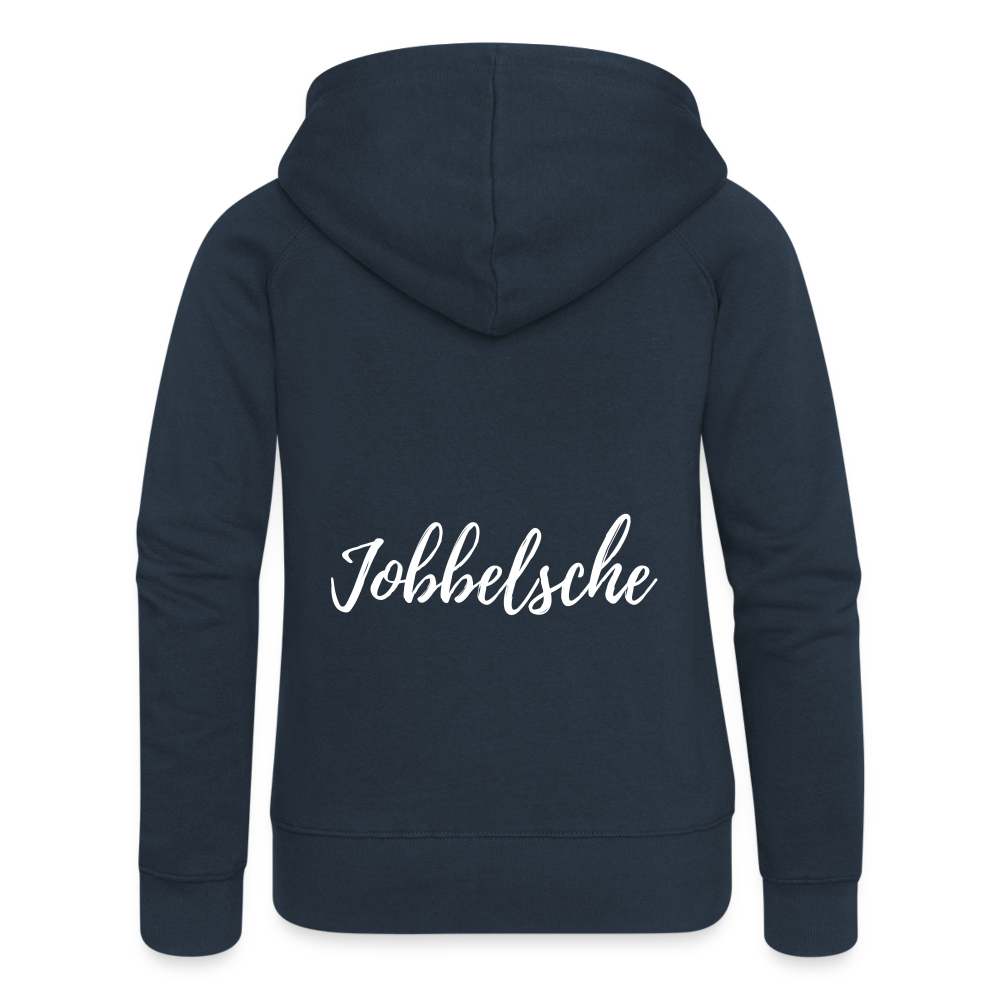 Jobbelsche - Hessisch Mundart - Frauen Premium Kapuzen Jacke - Navy