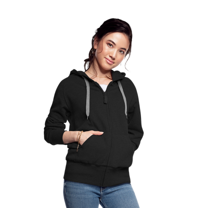Bembel - weiß, blau- Hessisch Mundart - Frauen Premium Kapuzen Jacke - by Artful Alchemist