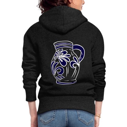 Bembel - weiß, blau- Hessisch Mundart - Frauen Premium Kapuzen Jacke - by Artful Alchemist