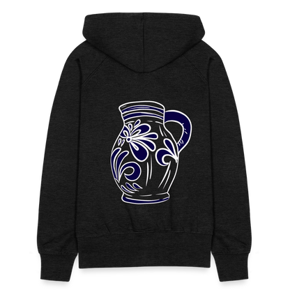 Bembel - weiß, blau- Hessisch Mundart - Frauen Premium Kapuzen Jacke - by Artful Alchemist