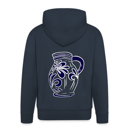 Bembel - weiß, blau - Hessisch Mundart - Männer Premium Kapuzen Jacke - by Artful Alchemist