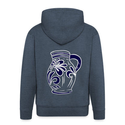 Bembel - weiß, blau - Hessisch Mundart - Männer Premium Kapuzen Jacke - by Artful Alchemist