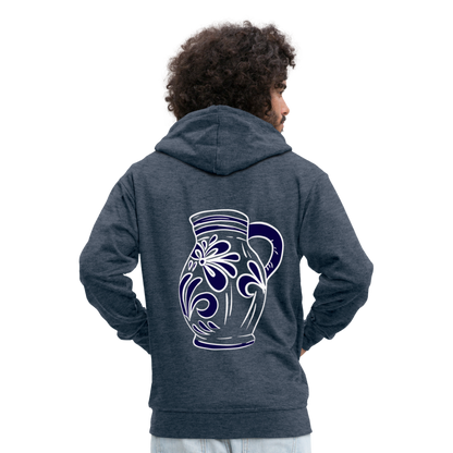 Bembel - weiß, blau - Hessisch Mundart - Männer Premium Kapuzen Jacke - by Artful Alchemist
