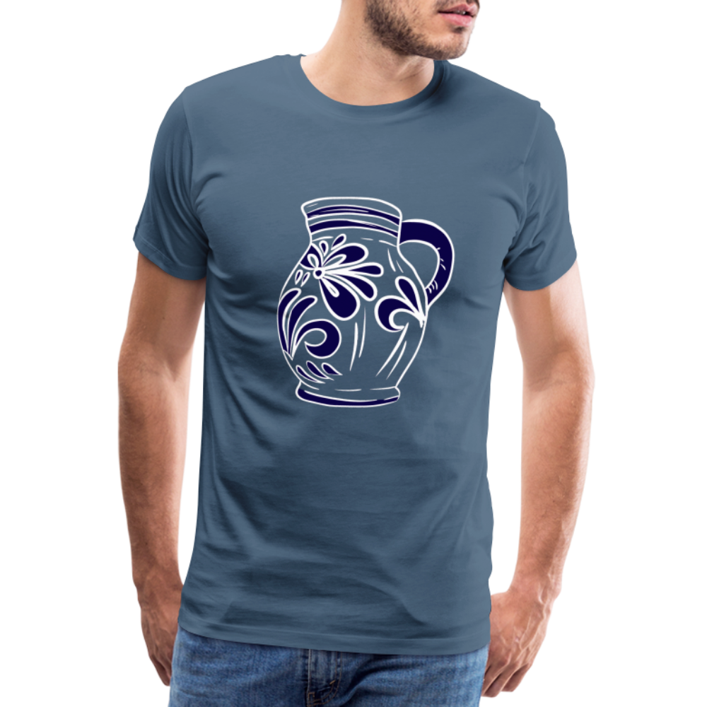 Bembel - weiß, blau - Hessisch Mundart - Männer Premium T-Shirt - by Artful Alchemist
