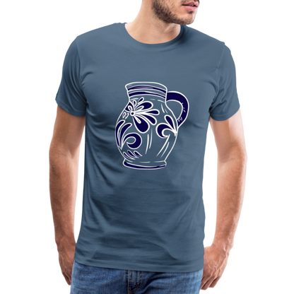 Bembel - weiß, blau - Hessisch Mundart - Männer Premium T-Shirt - by Artful Alchemist