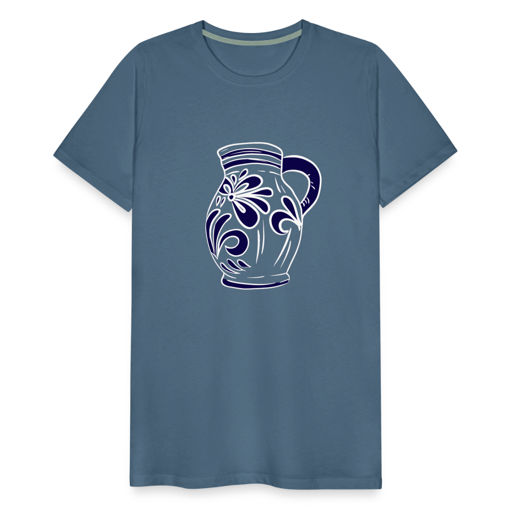 Bembel - weiß, blau - Hessisch Mundart - Männer Premium T-Shirt - by Artful Alchemist