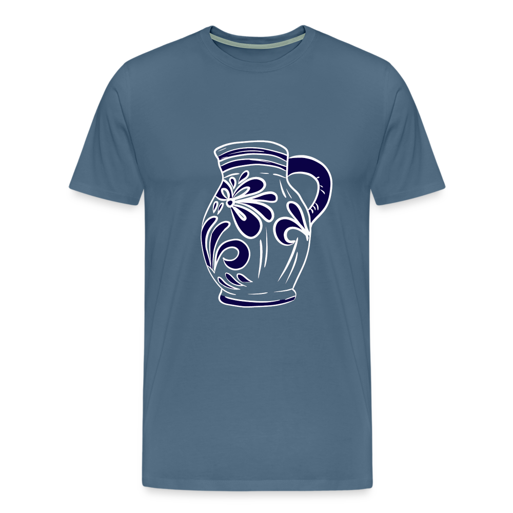 Bembel - weiß, blau - Hessisch Mundart - Männer Premium T-Shirt - by Artful Alchemist