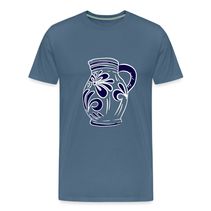 Bembel - weiß, blau - Hessisch Mundart - Männer Premium T-Shirt - by Artful Alchemist
